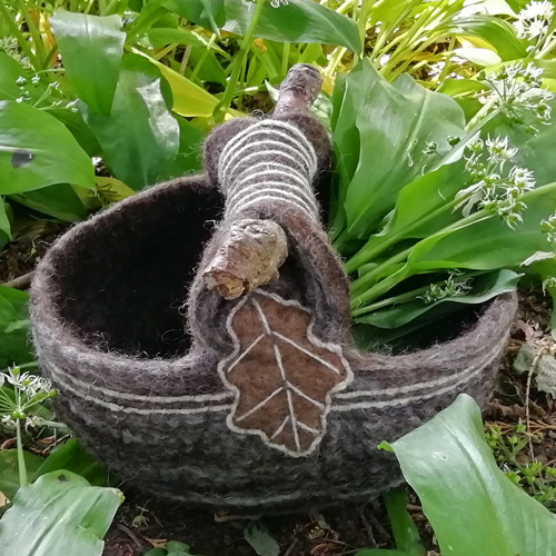 Foraging Basket made with Shetland wool